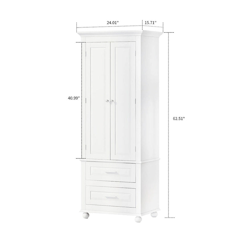 Armoire de rangement haute de salle de bain en bois, minimaliste et moderne, avec dispositif anti-basculement