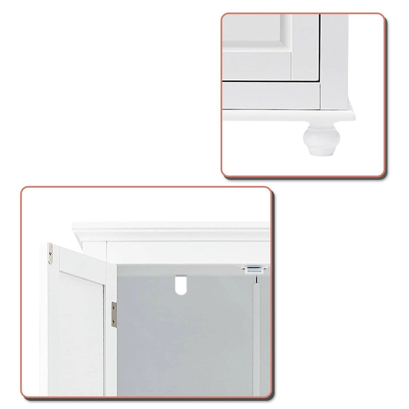 Armoire de rangement haute de salle de bain en bois, minimaliste et moderne, avec dispositif anti-basculement