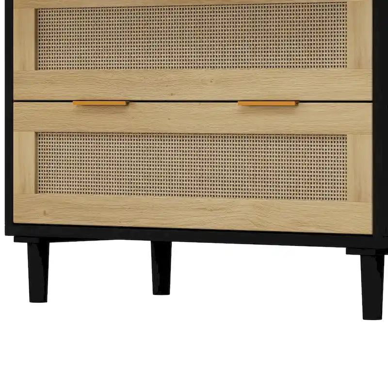 Armoire de rangement en rotin à 3 tiroirs de 31,5 po pour chambre, salon, salle à manger