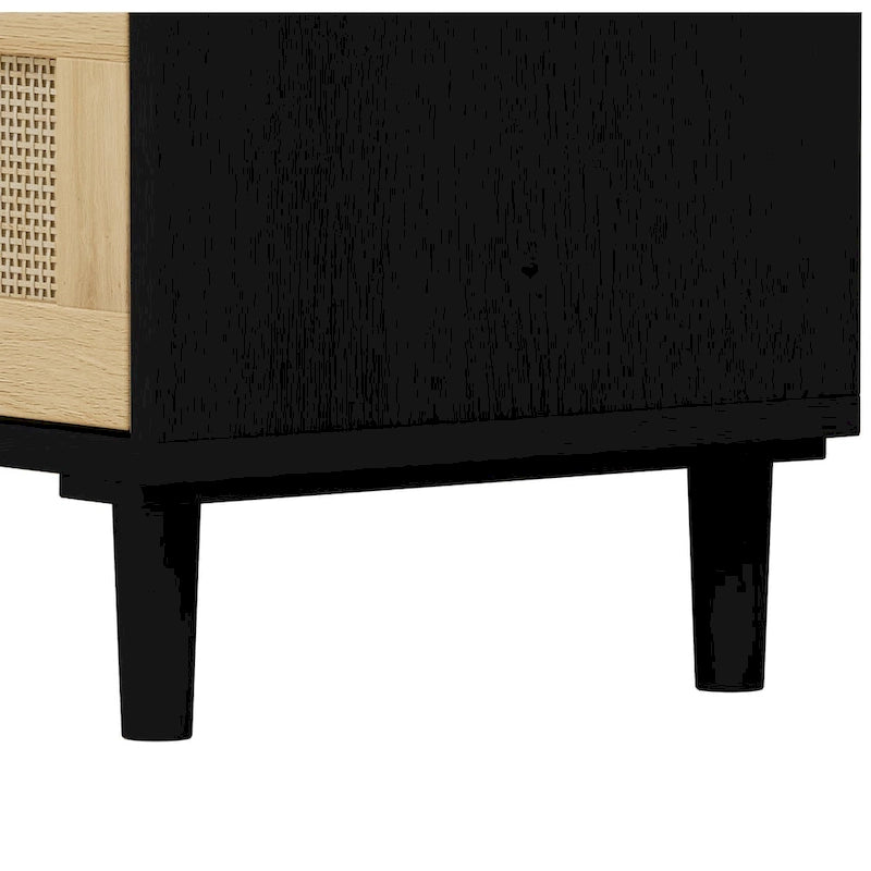 Armoire de rangement en rotin à 3 tiroirs de 31,5 po pour chambre, salon, salle à manger
