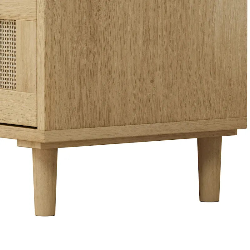 Armoire de rangement en rotin à 3 tiroirs de 31,5 po pour chambre, salon, salle à manger