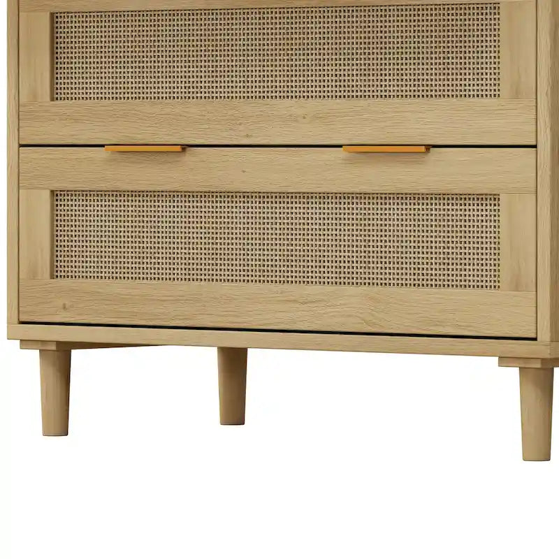 Armoire de rangement en rotin à 3 tiroirs de 31,5 po pour chambre, salon, salle à manger