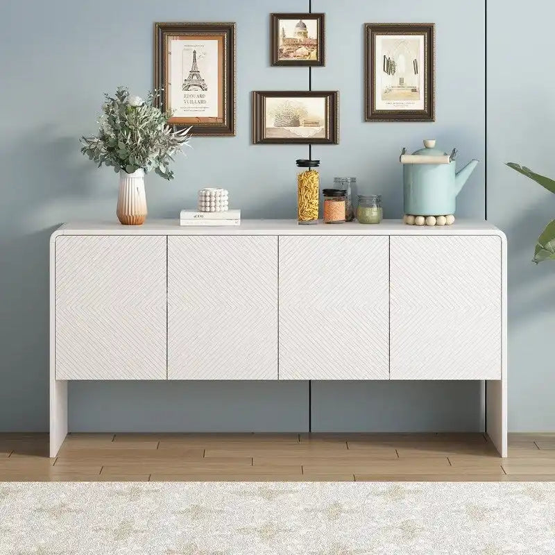 Buffet avec 4 Portes et Grand Espace de Rangement de 60L - N/A
