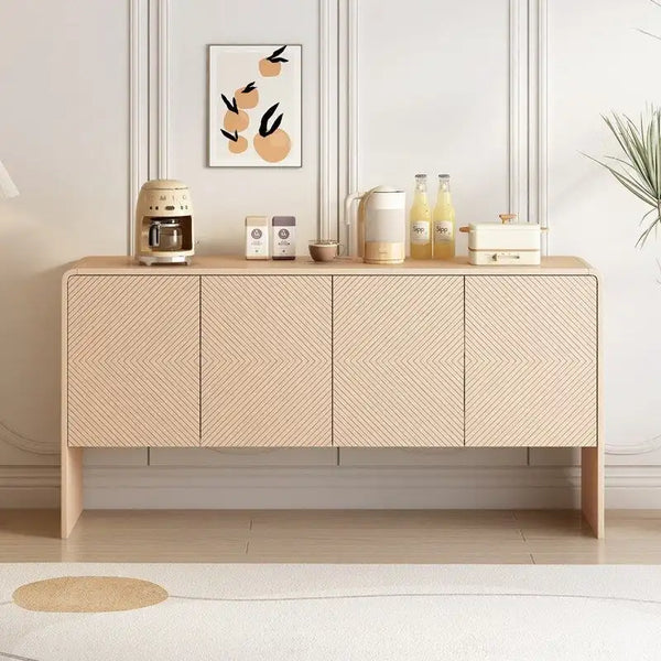60L Large Storage Space Sideboard with 4 Doors - N/A