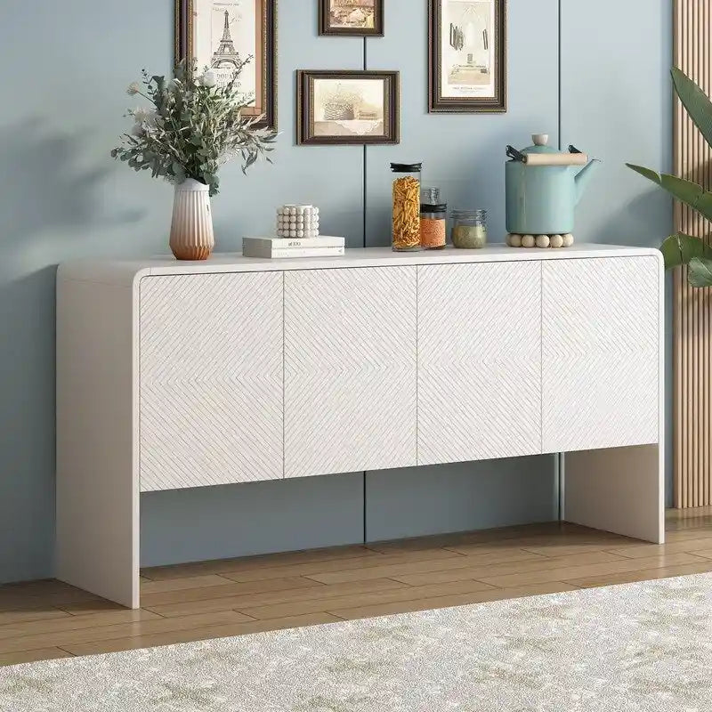 Buffet avec 4 Portes et Grand Espace de Rangement de 60L - N/A