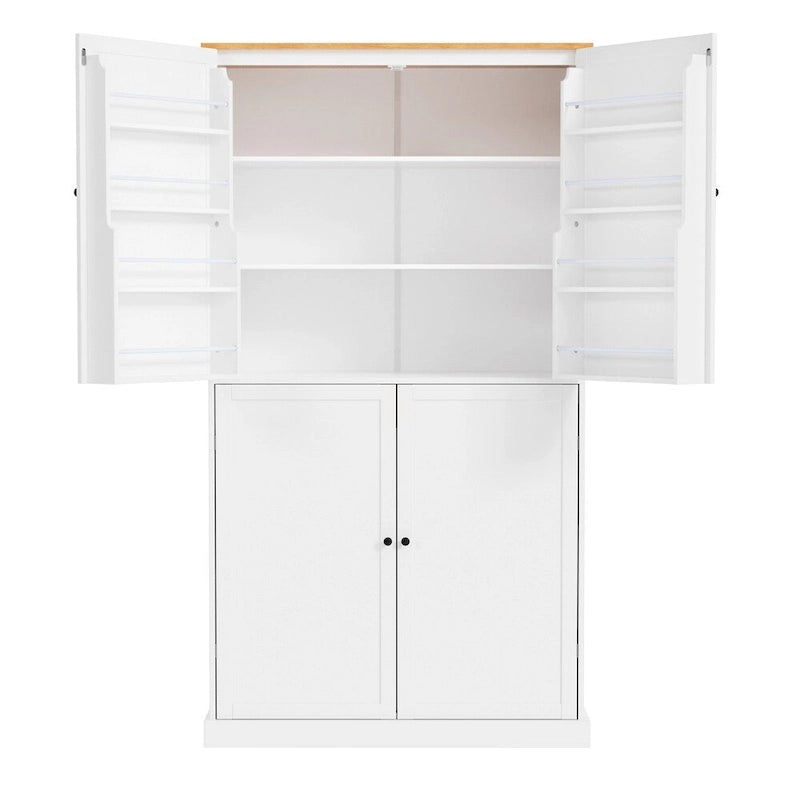 Armoire de cuisine autoportante avec tiroir, étagères réglables, étagères de porte