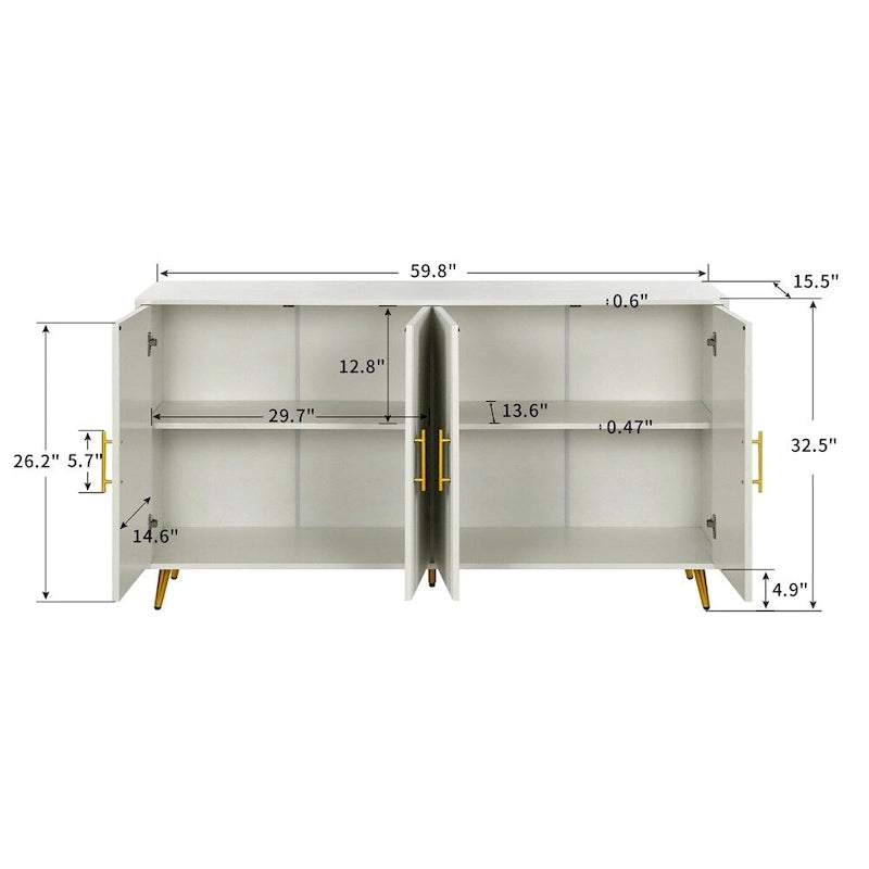 Buffet de rangement & Étagères ajustables pour Salon Chambre