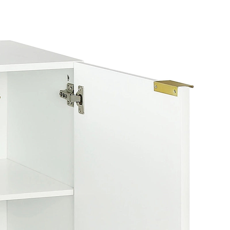 Buffet horizontal minimaliste moderne avec pieds et poignées en métal doré
