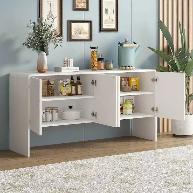 60 Grand meuble de rangement minimaliste avec 4 portes buffet/bahut