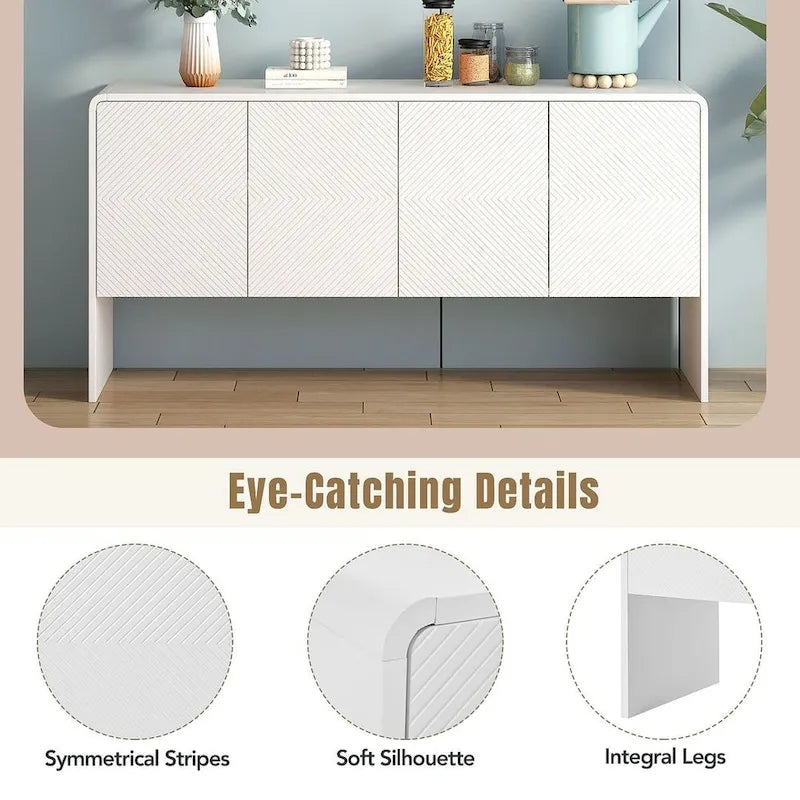 60 Grand meuble de rangement minimaliste avec 4 portes buffet/bahut
