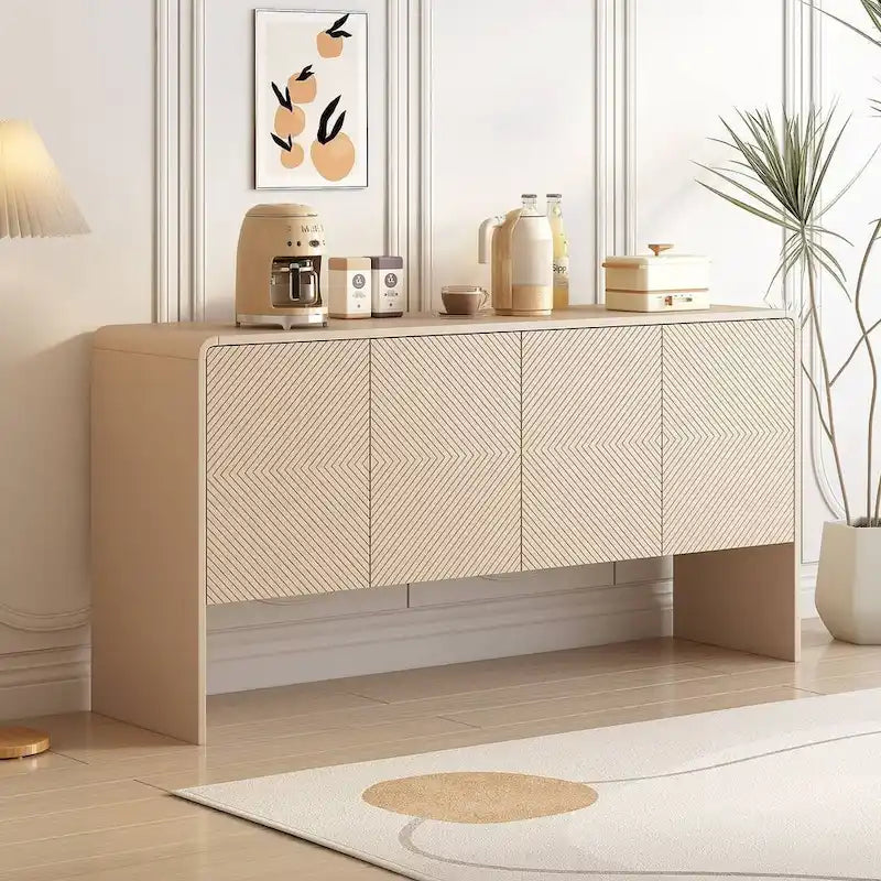 60 Grand meuble de rangement minimaliste avec 4 portes buffet/bahut