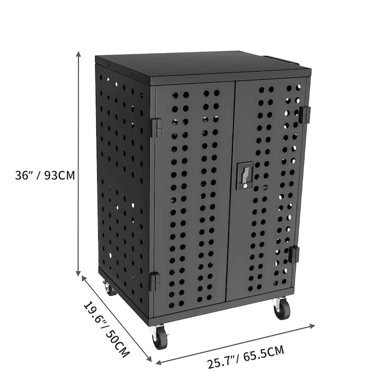 Armoire de chargement métallique avec serrure et portes de ventilation
