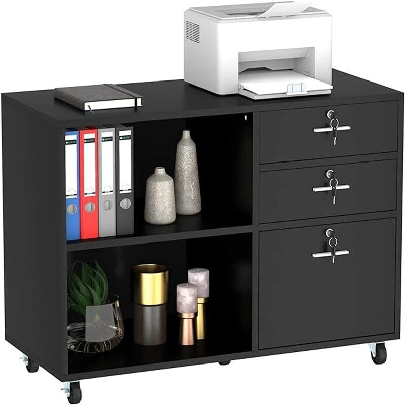 Classeur en bois à 3 tiroirs - 15,6P x 35L x 25,6H
