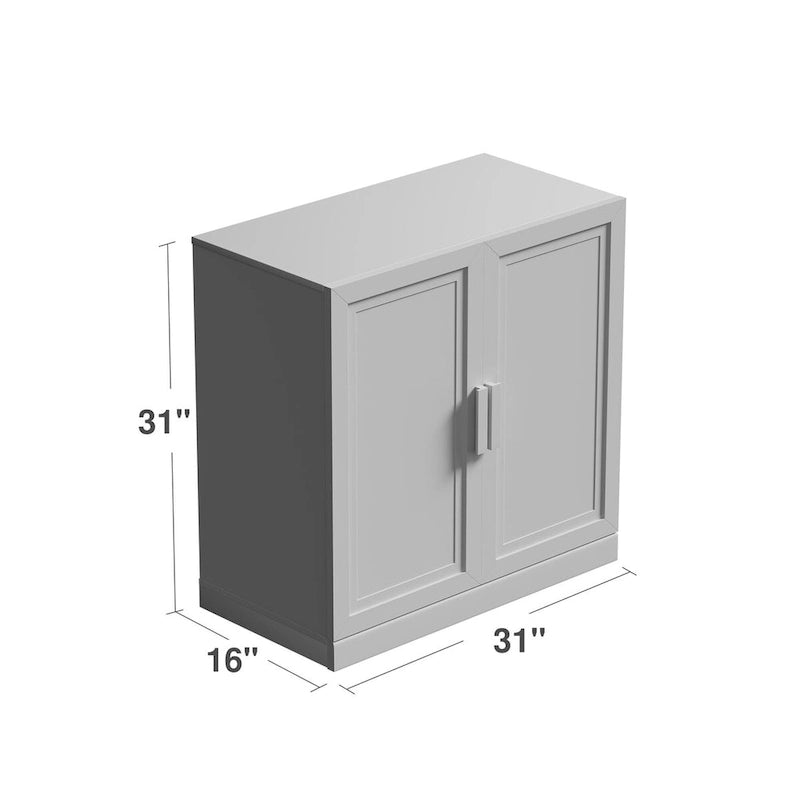 Armoire de rangement à deux portes et étagères 31