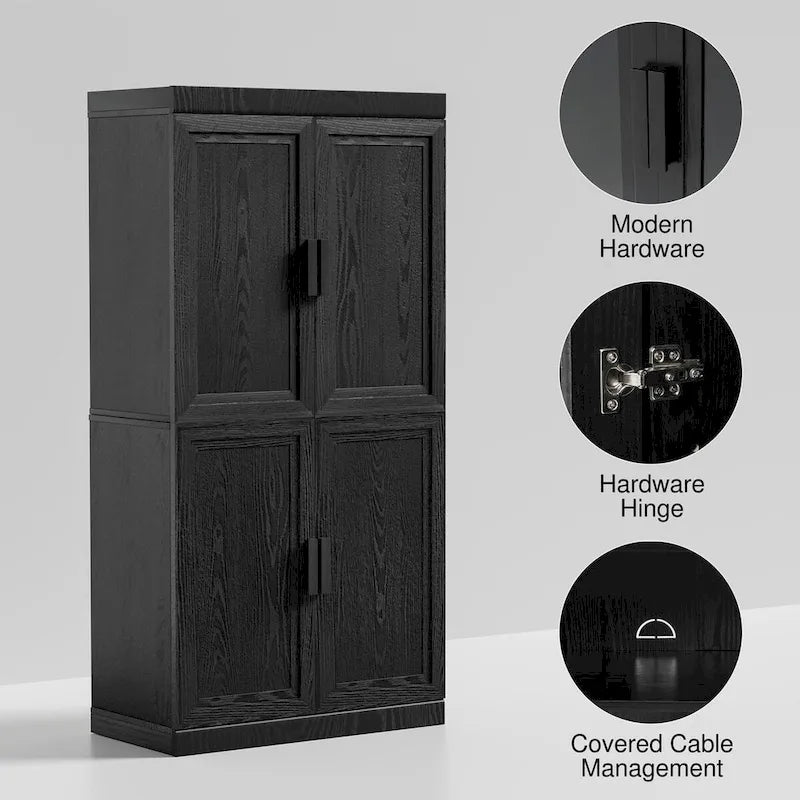 Armoire de rangement à deux portes et étagères 31