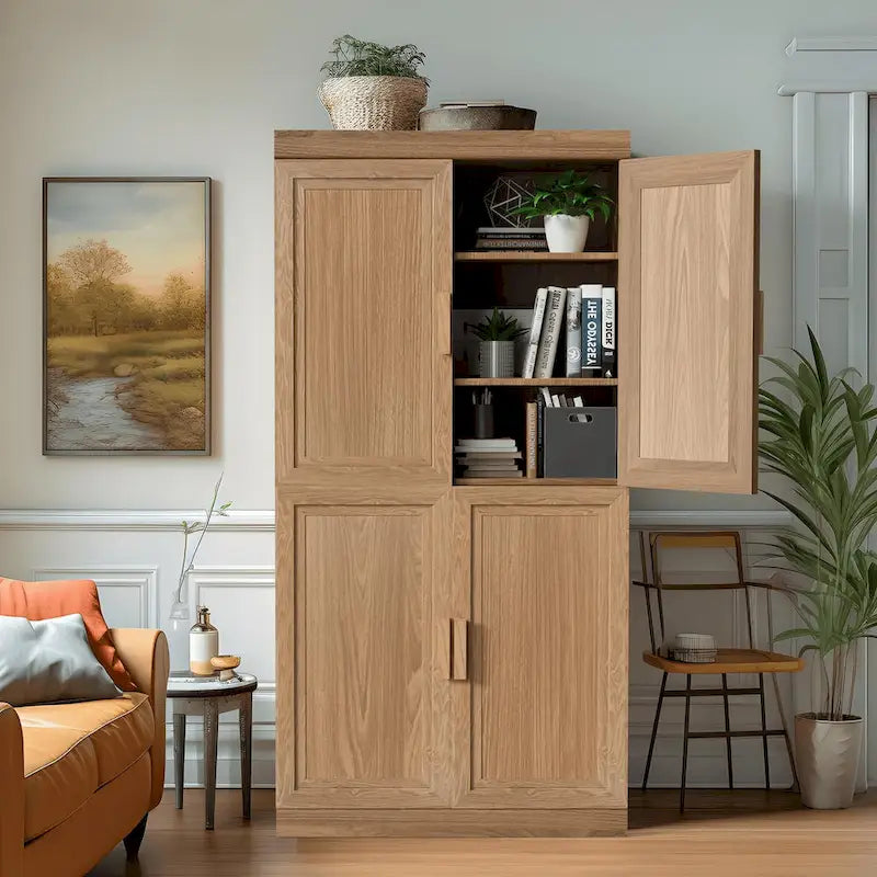 Armoire de rangement à deux portes et étagères 31