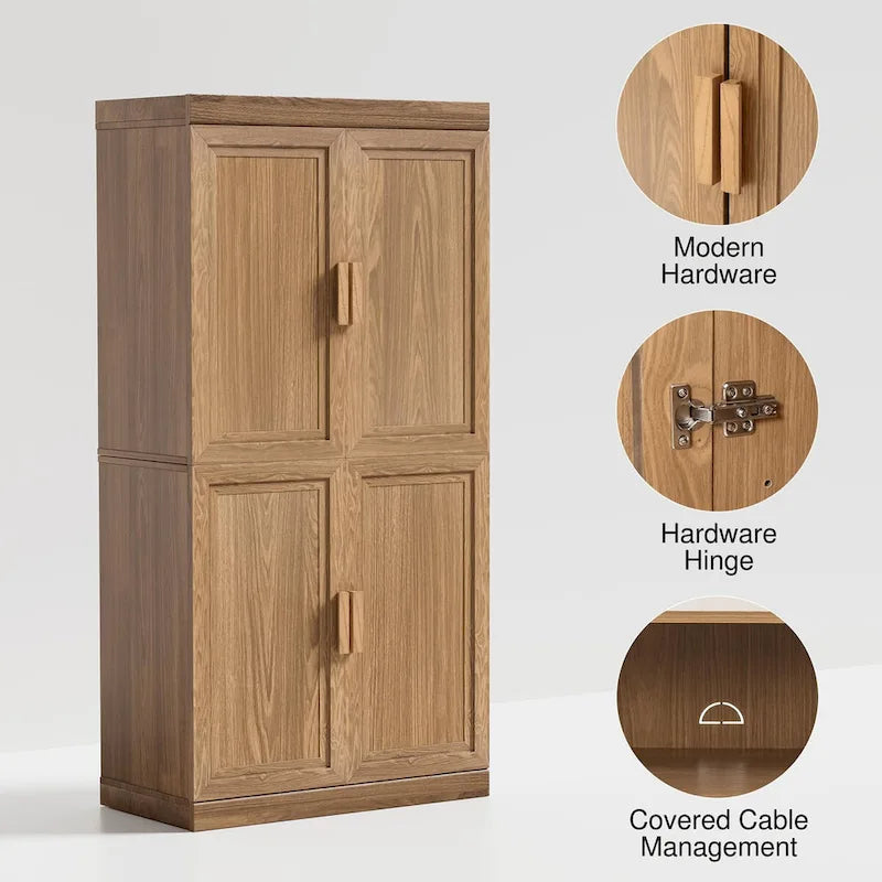 Armoire de rangement à deux portes et étagères 31
