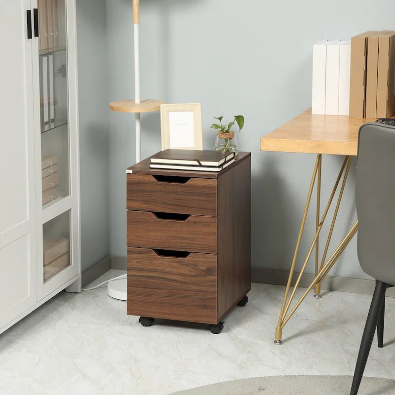 3 Drawer Office Storage Cabinet, Under Desk Cabinet with Wheels