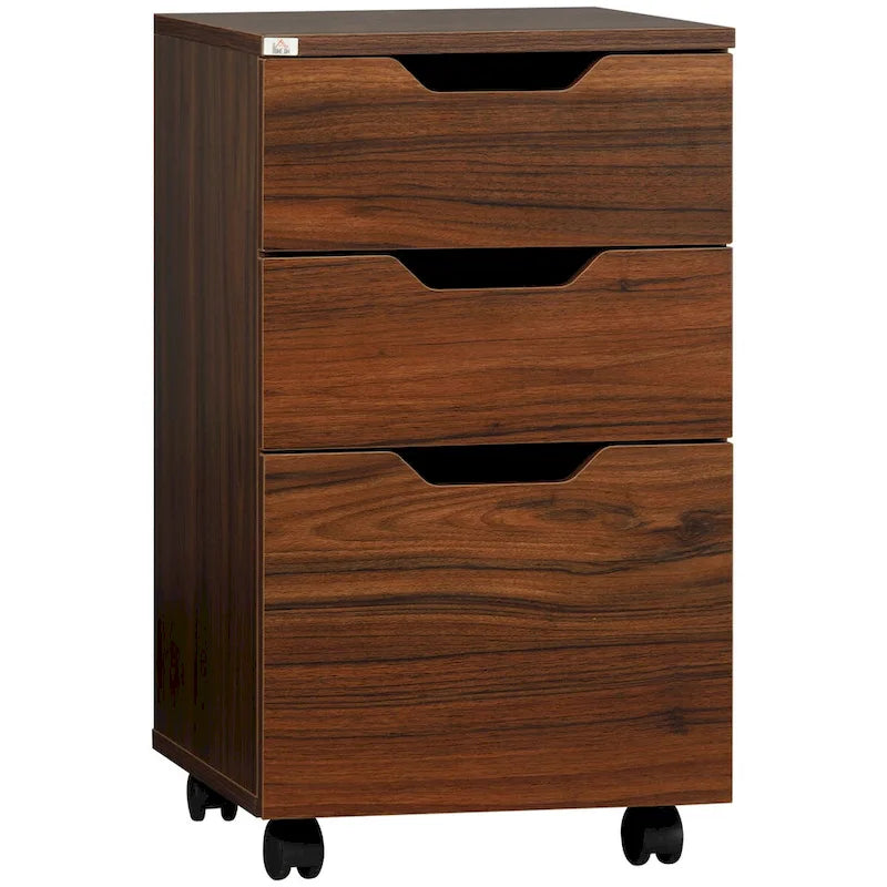 Meuble de rangement de bureau à 3 tiroirs, meuble bas de bureau à roulettes