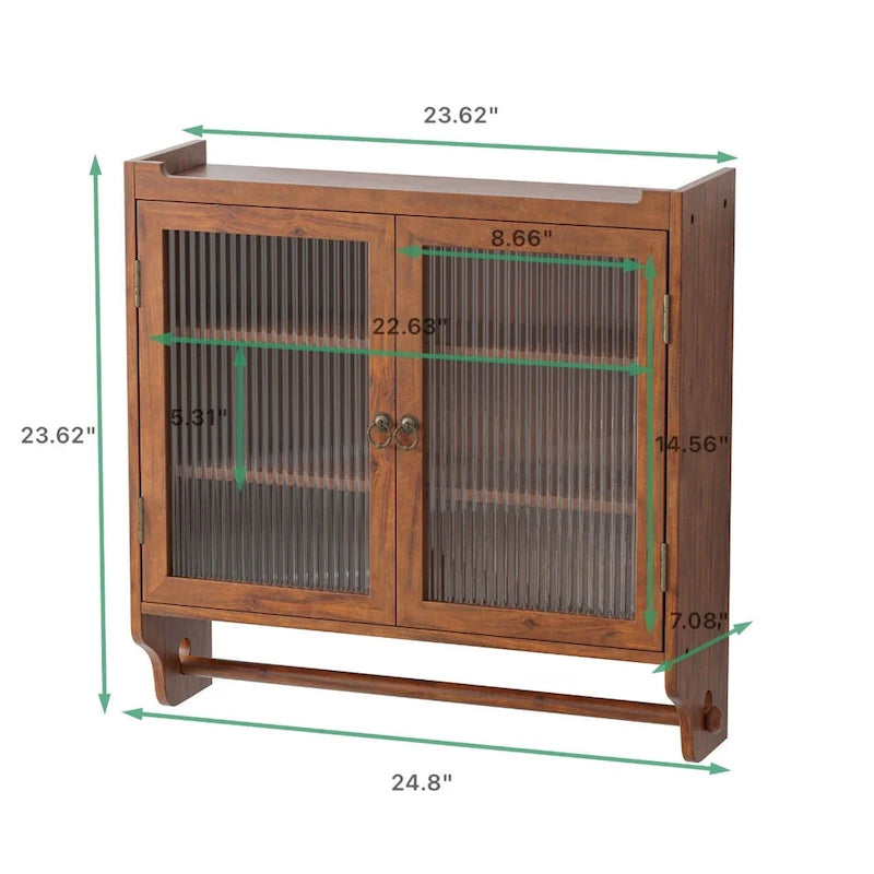 24.8Vitrine murale double porte vitrée vintage