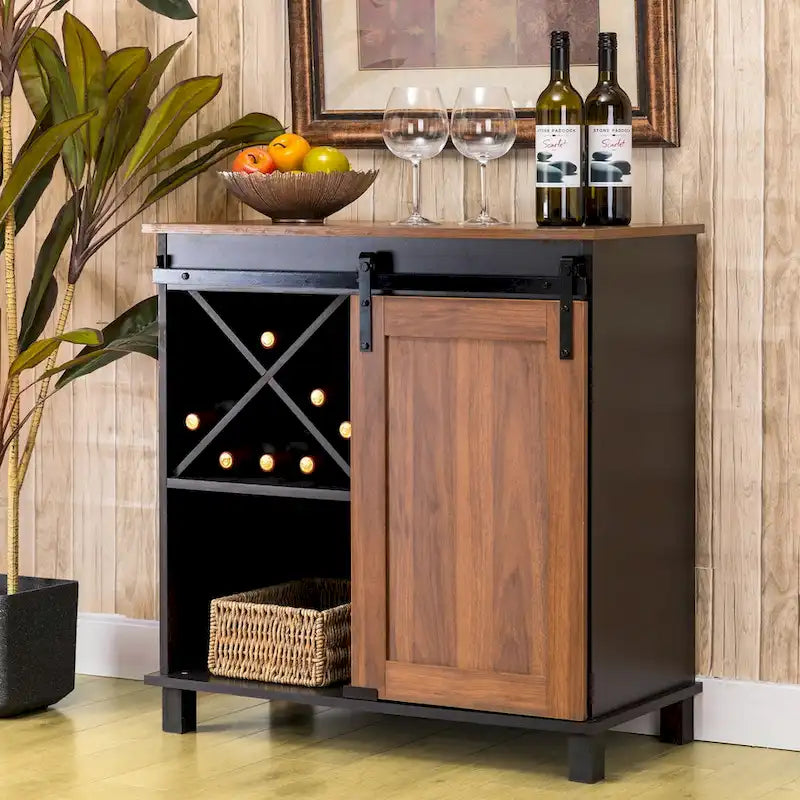 Buffet de bar industriel Mid-Century Modern de 32,25 po