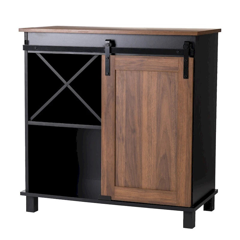 Buffet de bar industriel Mid-Century Modern de 32,25 po