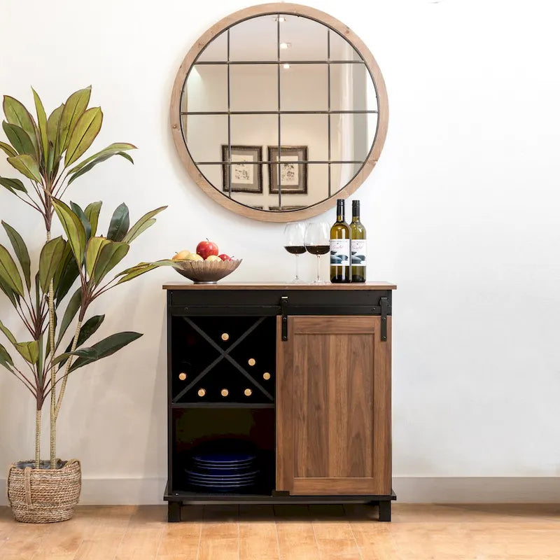 Buffet de bar industriel Mid-Century Modern de 32,25 po