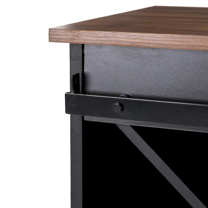 Buffet de bar industriel Mid-Century Modern de 32,25 po