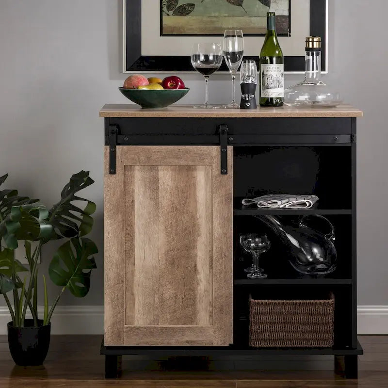 Buffet de bar industriel Mid-Century Modern de 32,25 po
