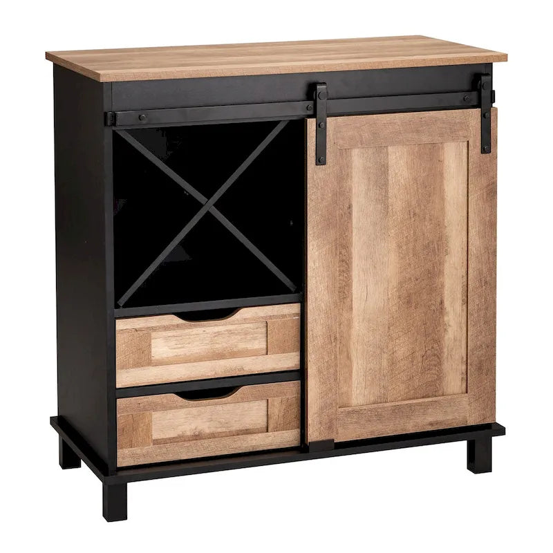 Buffet de bar industriel Mid-Century Modern de 32,25 po