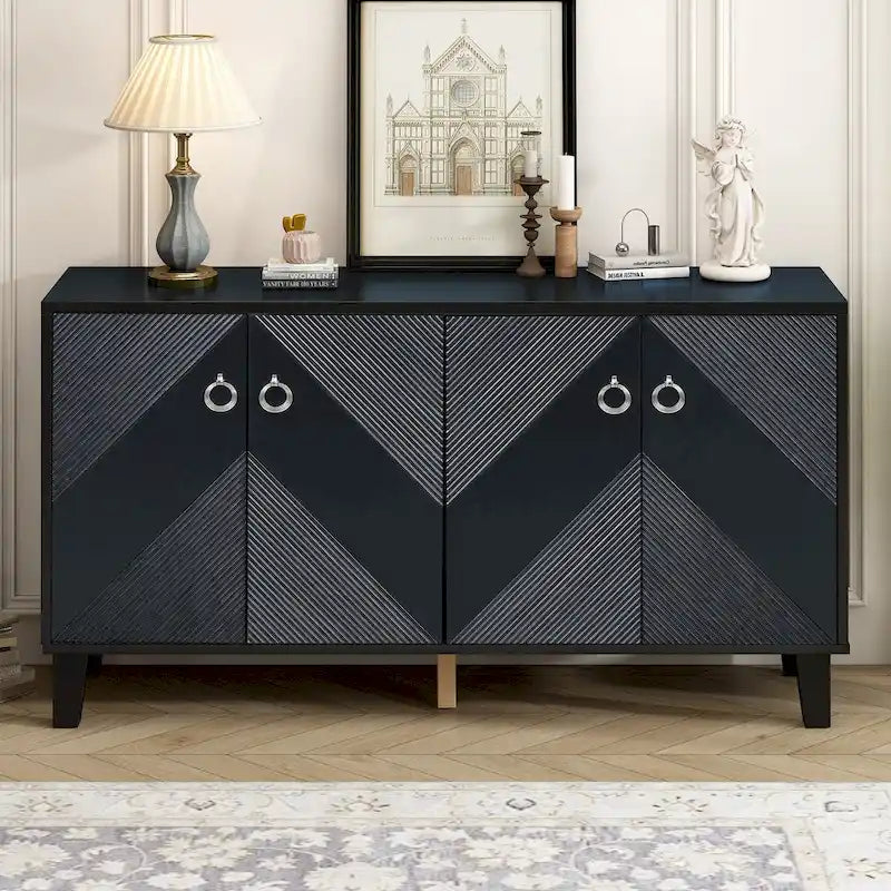 Armoire de luxe légère ornée de motifs géométriques, adaptée pour le couloir, l'entrée, le salon
