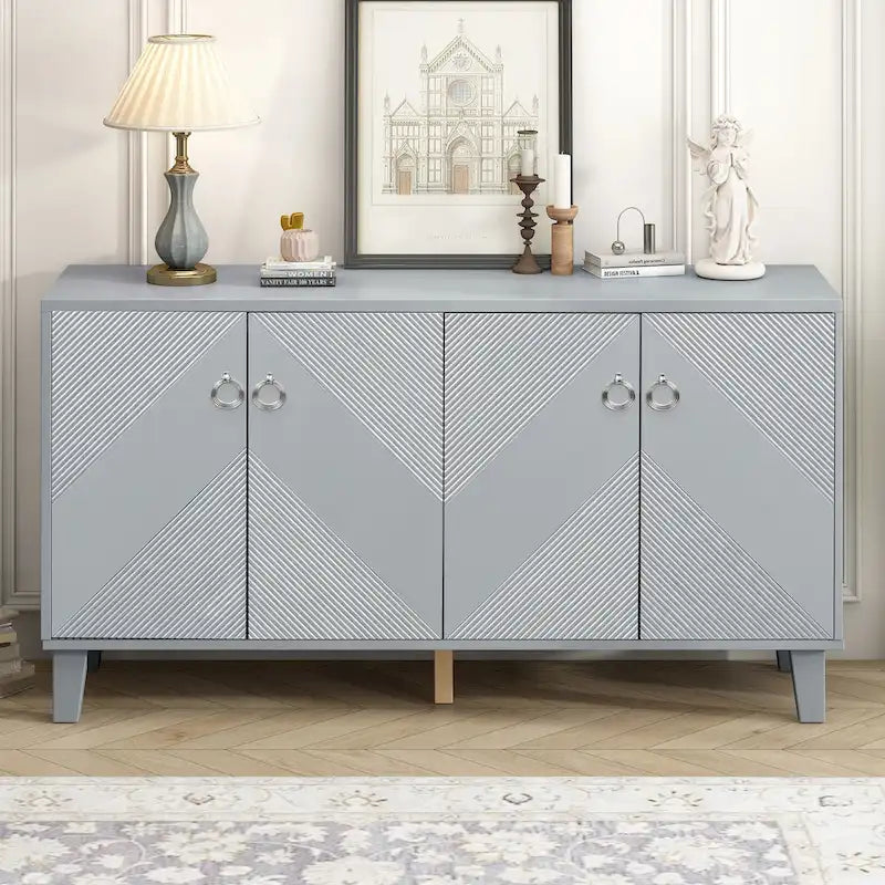 Armoire de luxe légère ornée de motifs géométriques, adaptée pour le couloir, l'entrée, le salon