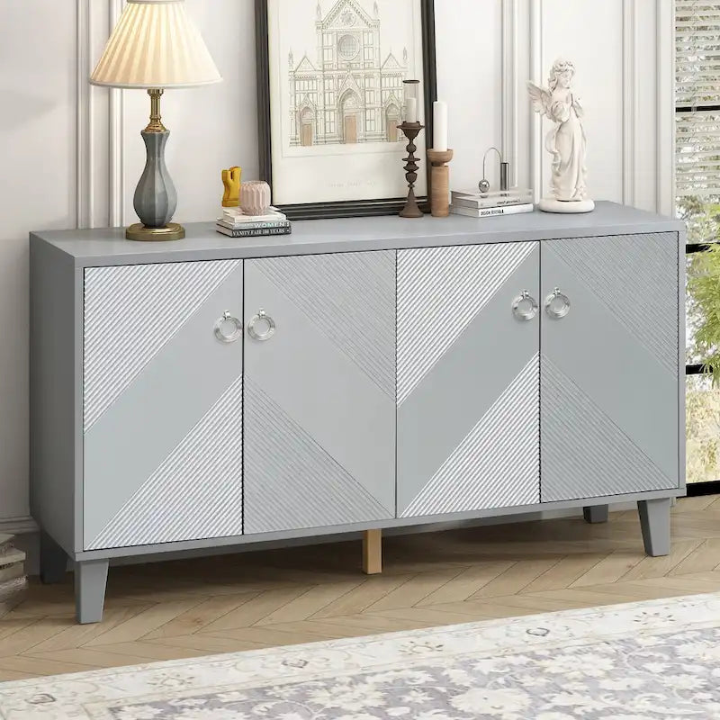 Armoire de luxe légère ornée de motifs géométriques, adaptée pour le couloir, l'entrée, le salon
