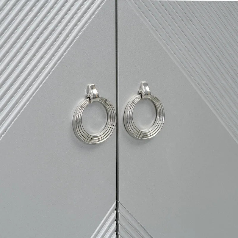 Armoire de luxe légère ornée de motifs géométriques, adaptée pour le couloir, l'entrée, le salon