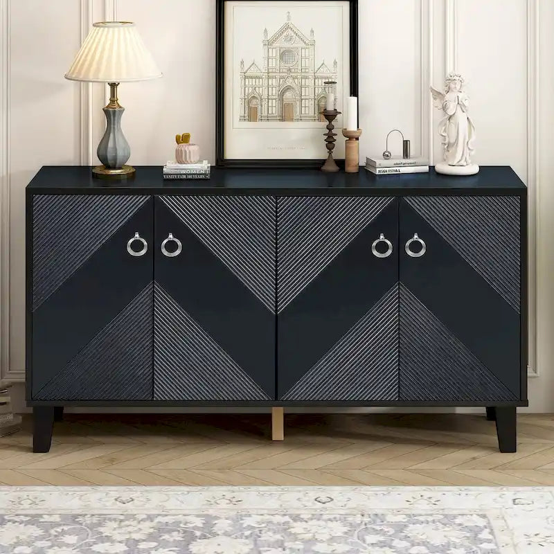 Armoire de luxe légère ornée de motifs géométriques, adaptée pour le couloir, l'entrée, le salon