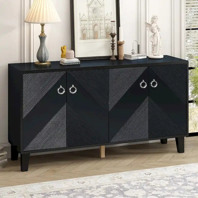 Armoire de luxe légère ornée de motifs géométriques, adaptée pour le couloir, l'entrée, le salon