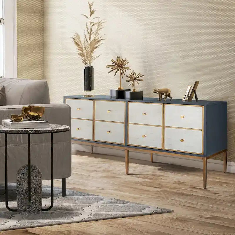 Buffet d'appoint vintage à 4 portes Mid-Century Modern - 150 cm