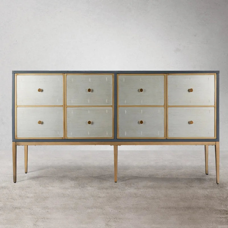Buffet d'appoint vintage à 4 portes Mid-Century Modern - 150 cm
