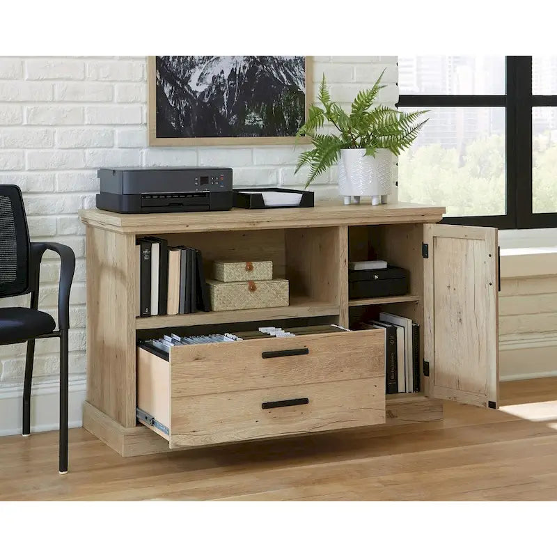 Petite crédence de bureau avec tiroir classeur - Chêne Prime