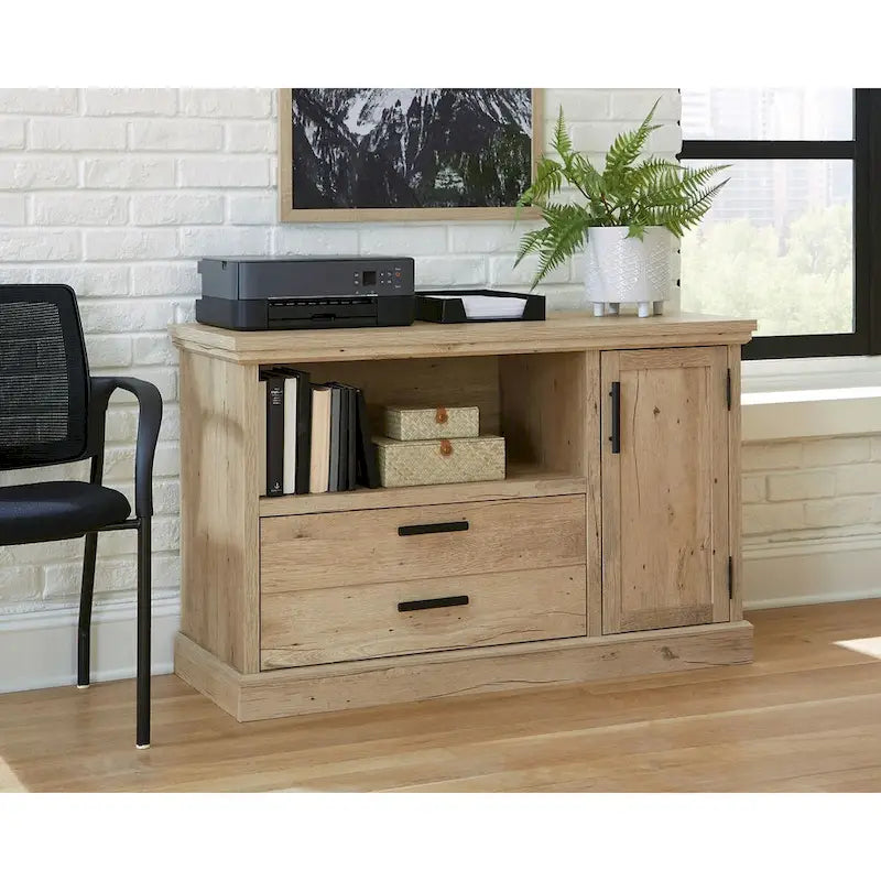 Petite crédence de bureau avec tiroir classeur - Chêne Prime