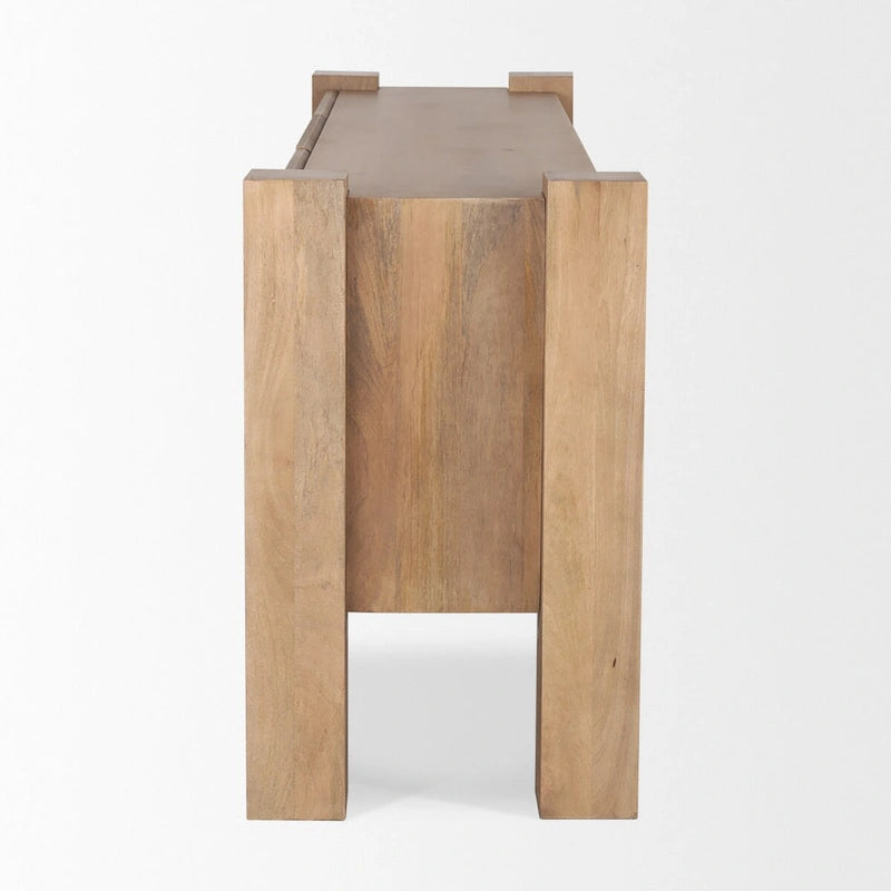Buffet en Bois de Mangue Clair à 3 Portes - 74,5L x 20,0l x 33,0H