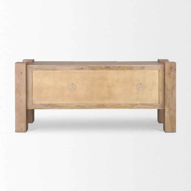 Buffet en Bois de Mangue Clair à 3 Portes - 74,5L x 20,0l x 33,0H