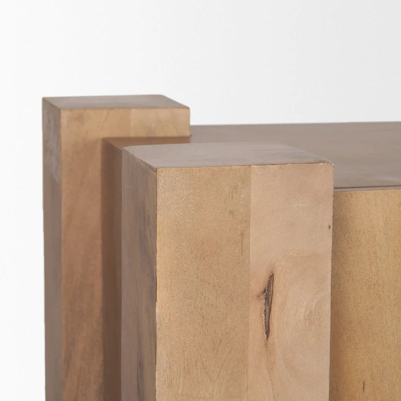 Buffet en Bois de Mangue Clair à 3 Portes - 74,5L x 20,0l x 33,0H