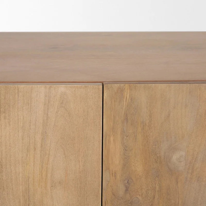 Buffet en Bois de Mangue Clair à 3 Portes - 74,5L x 20,0l x 33,0H