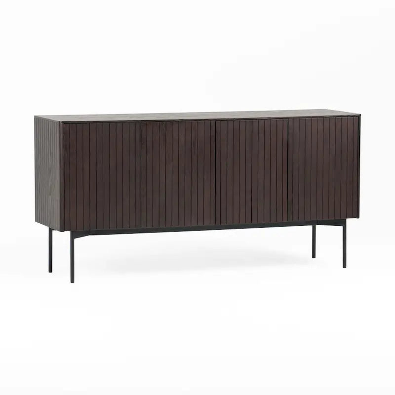 Buffet moderne en frêne fumé avec 4 portes