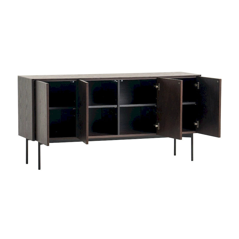 Buffet moderne en frêne fumé avec 4 portes