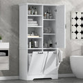 Meuble de rangement de salle de bain avec tiroirs, panier à linge inclinable, multiples espaces de rangement, étagère ouverte, étagère réglable