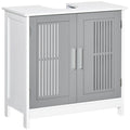 Meuble sous lavabo à 2 portes, Meuble de rangement sous évier de salle de bain, Meuble de salle de bain avec étagères réglables