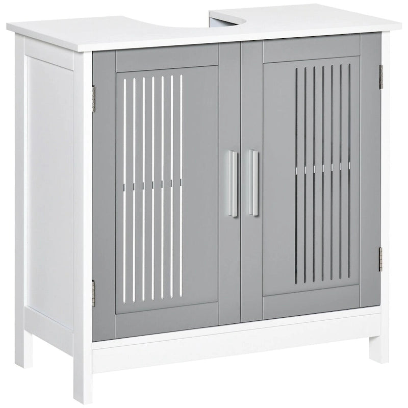Under Sink Cabinet with 2 Doors, Pedestal Under Sink Bathroom Cupboard, Bathroom Vanity Cabinet with Adjustable Shelves