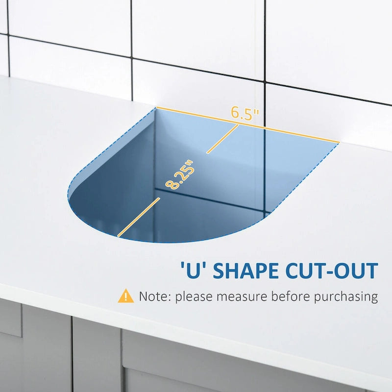 Meuble sous lavabo à 2 portes, Meuble de rangement sous évier de salle de bain, Meuble de salle de bain avec étagères réglables